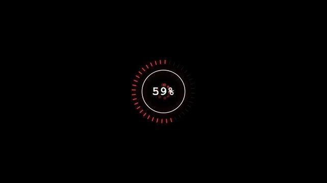 Circular loading bar showing 59 percent on black background