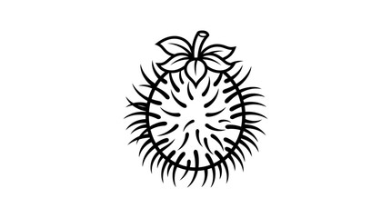 Fototapeta premium Vector illustration of a single Rambutan fruit with leaves on top