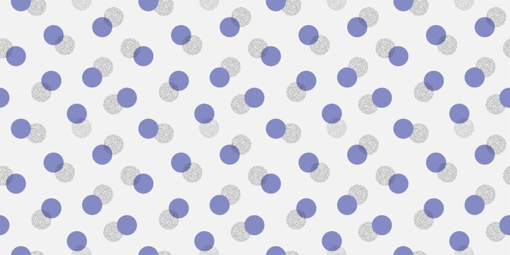 Cute polka dot seamless pattern. Purple random circle background. Dotted texture. Organic repeat print for fabric and textile. Scattered dots. Vector illustration art