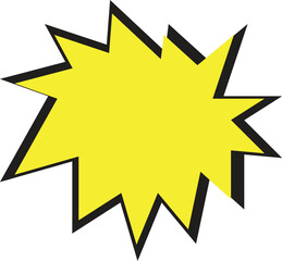 Fototapeta premium Yellow Comic Starburst Explosion Shape with Black Outline