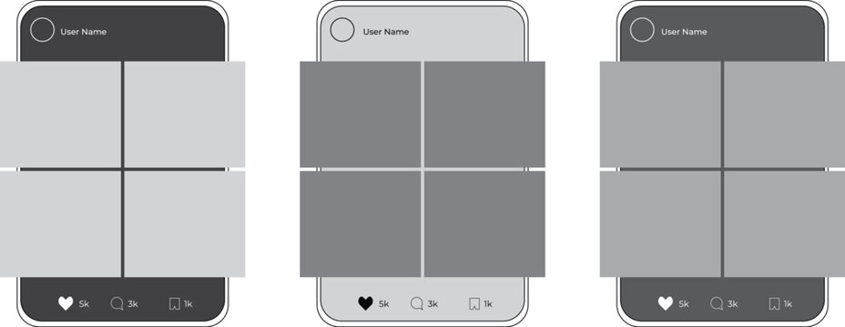 Mobile mockup templates for social media design and development