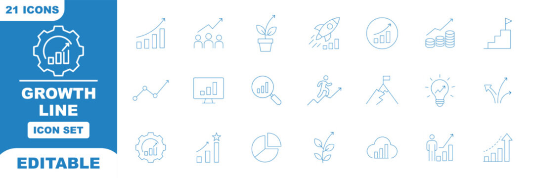 Graphs and Graphs set of web icons. Charts and diagram icons for web and mobile app. Business infographic, charts, statistics, growth, growing bar graph. up and down bar graph. increase and decrease