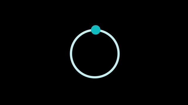 Two-Tone White and Teal Progress Ring Loading Icon on Black Background
