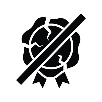 Broken wax seal icon representing an invalid or damaged official document stamp