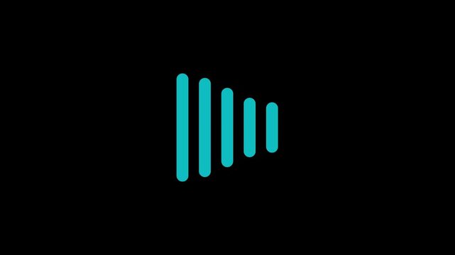 Teal Ascending Squares Staircase Loading Icon on Black Background