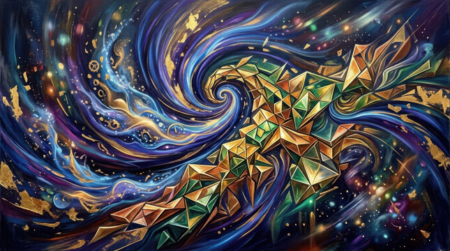 Abstract representation of time and money swirling together