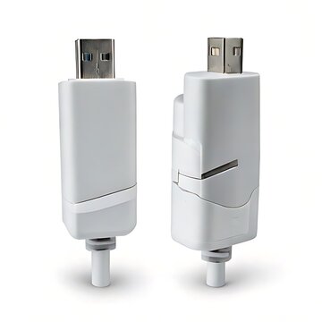 White USB adapter with cable attachment