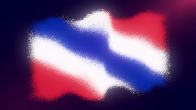Animated juneteenth flag with vibrant red white and blue colors waving and swirling in the air symbolizing freedom heritage