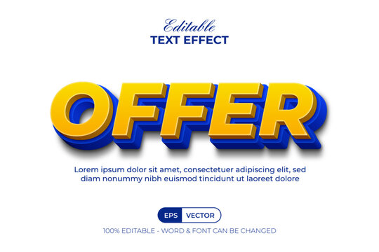 3D Editable Text Effect Sale Promotion Headline Logo