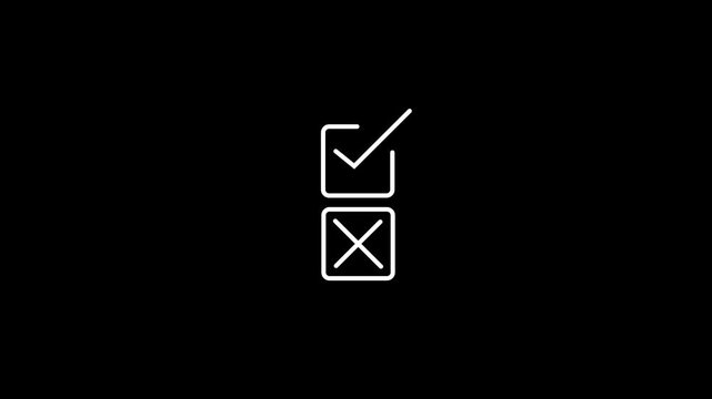 Check mark icon, positive symbol.Animation of Checklist, to-do list.4k ideo concept