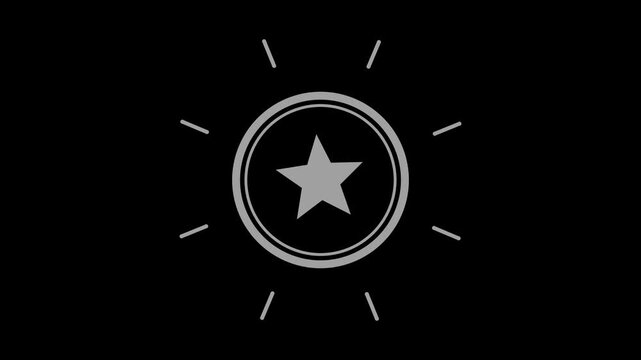 Gray stamp badge slamming down with impact, approval seal transparent background loop animation