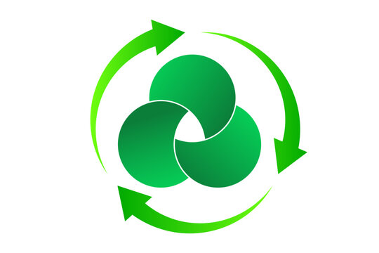 Recycle concept illustration displaying eco friendly symbols, Green icons for environmental isolated on white background