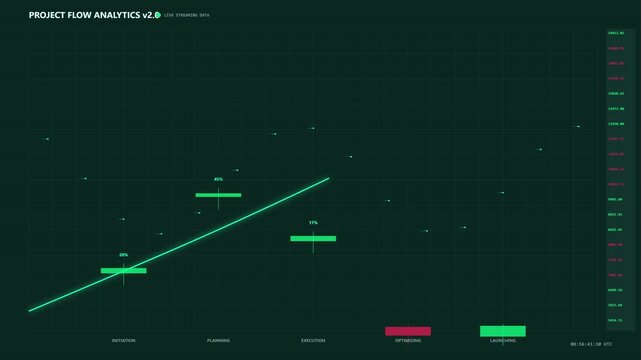 Digital project animation on minimalistic background
