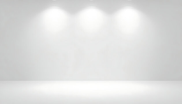 Soft Gradient White Infinity Studio Background with Seamless Floor Lighting