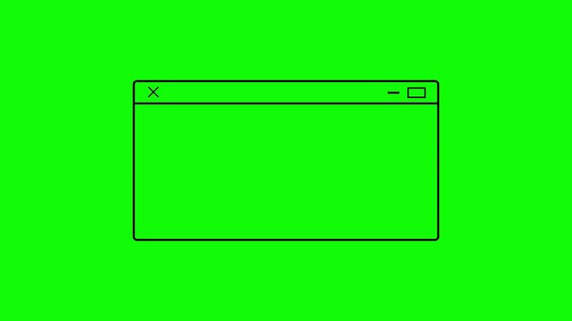 Minimalist browser window ui interface animation on green screen for web and software tutorials