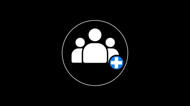 Social media add friend animation with plus sign symbol for user interface and digital networking motion user interface