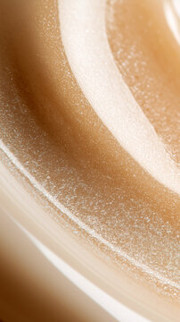 Extreme macro close-up reveals dewy, radiant skin texture with a shimmering cosmetic formula, capturing futuristic beauty and glowing skincare innovation.