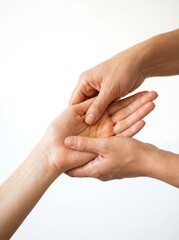 Fototapeta premium Professional hands applying soothing oil during relaxing hand massage therapy session