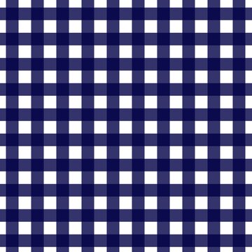 Navy Blue Gingham Seamless Pattern Classic Plaid Background