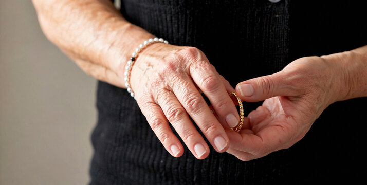 Delicate Hands Holding a Golden Bracelet in Soft Natural Light
