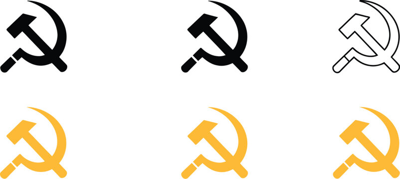 Communist Hammer and Sickle symbol featuring historical political emblem and ideological representation vector