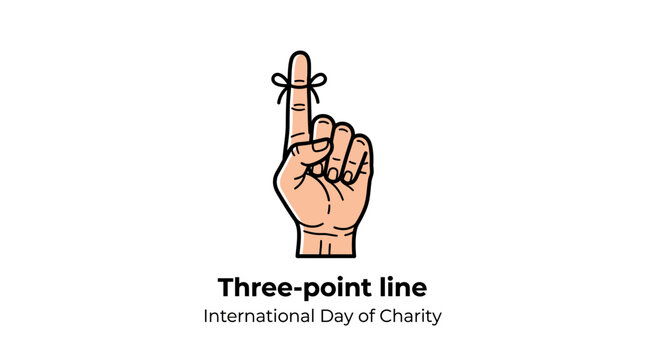 Remembrance String Tied Around Index Finger Vector Illustration