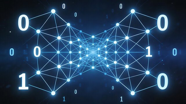 Digital network with binary numbers