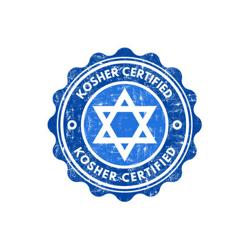 Kosher certified grunge stamp, vector illustration