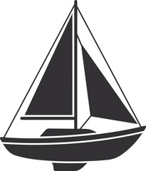 A minimalist sailboat icon representing sailing, marine travel, water sports, and nautical adventures. Ideal for boating clubs, travel projects, coastal branding, and outdoor recreation designs © Aikin