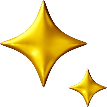 Golden star symbol in 3d style.