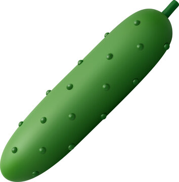Green cucumber 3d icon.
