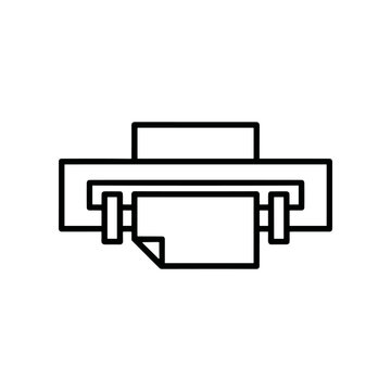 Printer icon line art graphic.