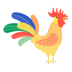 rooster on white © ELINA
