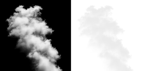 White cloud on a transparent background drifting across the sky gently in a clear atmosphere during daytime © Liubov