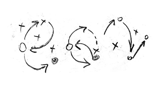 Tactic plan. Hand drawn strategy scheme sketch, isolated on free png background.