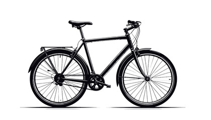 Fototapeta premium Black bicycle with two wheels.