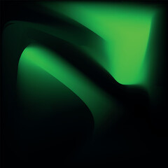 Abstract Dark Green and Black Fluid Gradient Background with Smooth Neon Waves © SarifinJahan