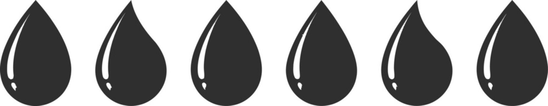 Black teardrop shapes with shiny effect