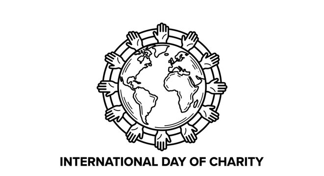 International Day of Charity Concept with Globe and Hands
