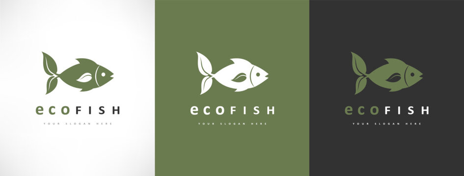 fish vector. fins leaf logo
