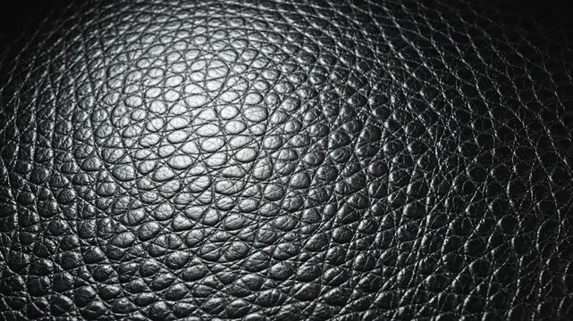 black leather texture background with light reflection. macro shot of genuine skin surface pattern. luxury material detail, fashion textile, furniture upholstery.