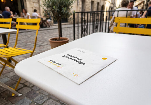 Napking Design Logo Mockup on Street Bar