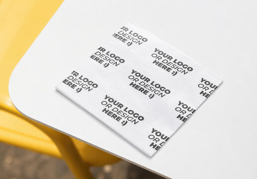 Napking on Bar Table Logo Design Mockup