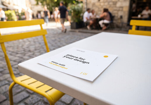 Napking on Street Bar Table Mockup