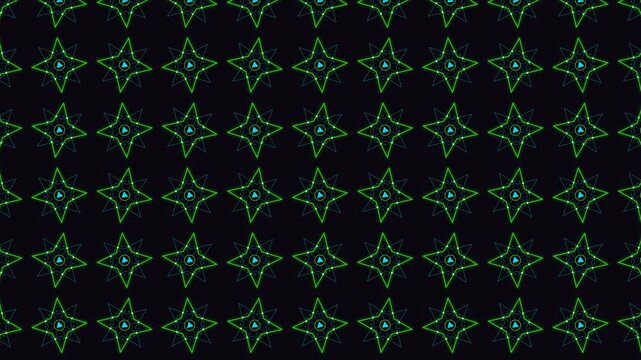 Cyberpunk Islamic Geometric Tessellation 4K Loop - Cyber CircuitGirih Diverge 8 (10-Pointed Decagram Rosette) in Volt Purple Neon (Acid Volt Green, Electric Cyan, Glowing Purple, Deep Violet Void
