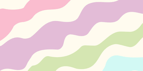 Fototapeta premium Abstract distorted lines pattern background. Vintage psychedelic liquid vector texture. Liquid Swirl Abstract Background. Abstract Colorful rainbow background. Soft gradient pastel Comic graphics . 