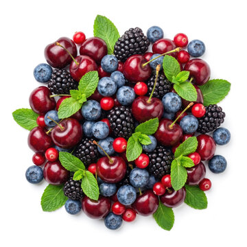 Juicy sweet mixed berries colorful natural organic dessert