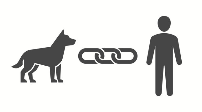 Monochromatic graphic illustrating the profound bond and enduring connection between a human and their loyal canine companion, symbolizing friendship and steadfast attachment
