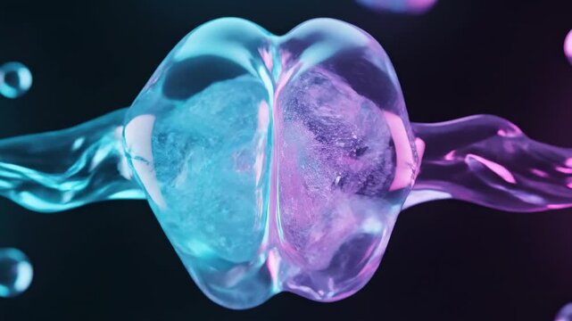 Colorful bubbles floating in dark space during an animation project