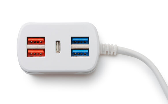 Tabletop extension lead with 5 USB ports